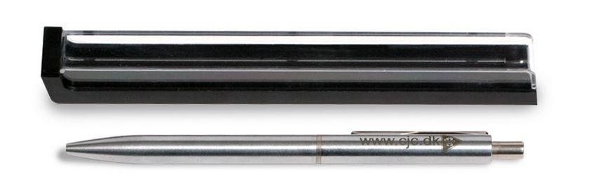 Stålkuglepen. Pen med Parker kompatibel patron. Inkl. gravering og gaveæske.