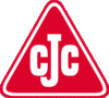 Nyt CJC logo i dybere rød farve. CC Jensen logo i dyb rød farve