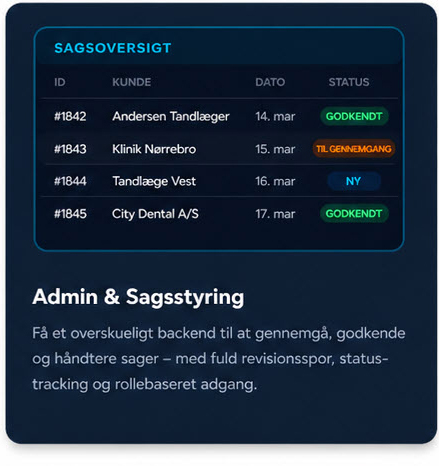 Backoffice-administration og sagsstyring